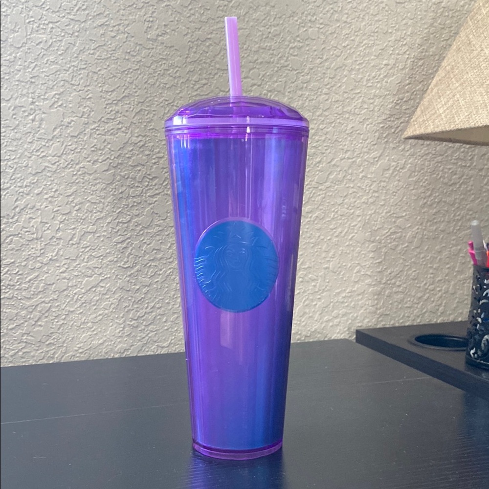 Starbucks Iridescent Purple Tumbler with Straw